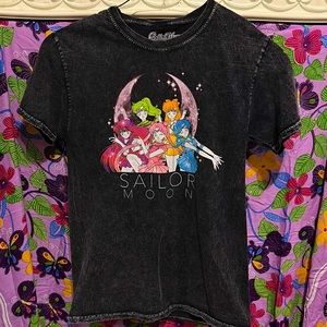sailor moon acid wash tshirt